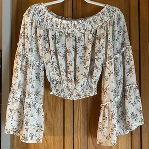 Windsor cream floral bell sleeved blouse